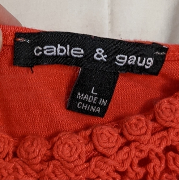 𝅺cable & Gauge crocker neckline strappy tank Large - Picture 2 of 5